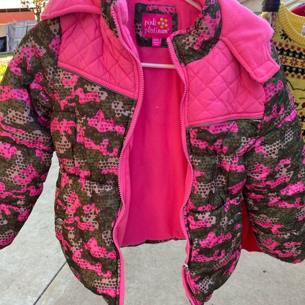 Pink Platinum Heart Patterned Jacket